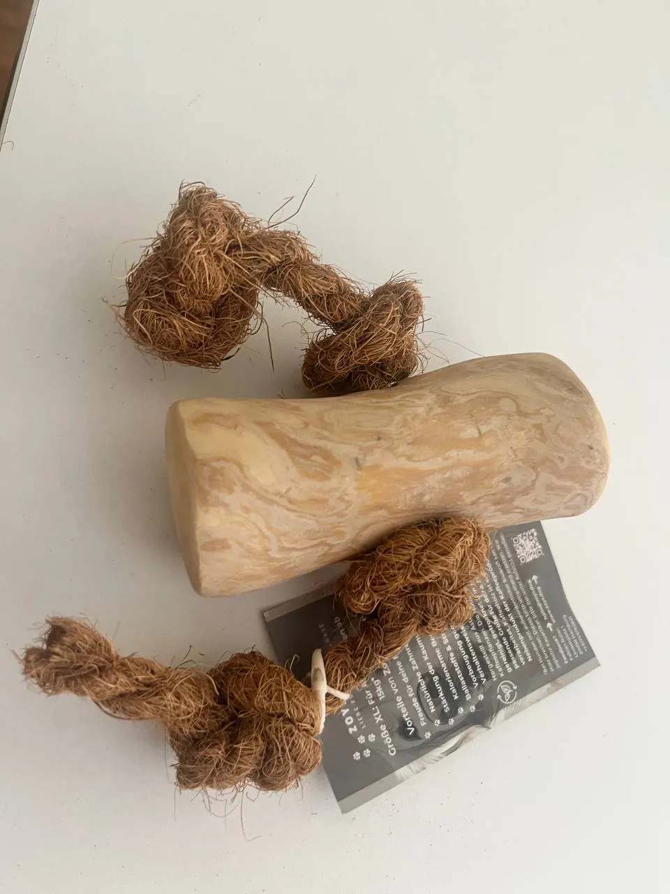 Zoys Kokosseil-Kaffeeholz – Kauholz mit natürlichem Kokosseil (XXL)